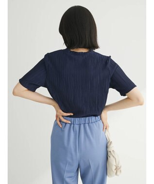 Green Parks プリーツ５分袖プルオーバー Dark Navy