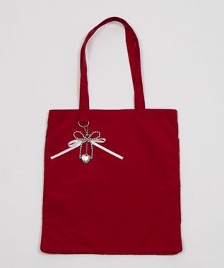 WEGO チャーム付きA4トートバッグ レッド