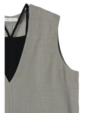 Green Parks ＳＥＴ２点ベスト＋マルチストラップワンピース Gray