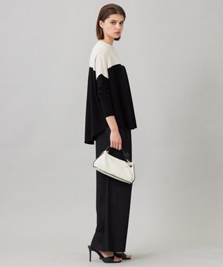 ICB 【洗える】ヴィスコースワイド プルオーバー トープ×ブラック系