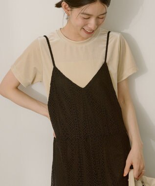 AMERICAN HOLIC ベロアTシャツ Ecru