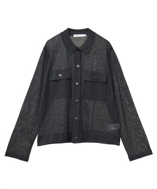 AMERICAN HOLIC シアー襟付きカーディガン Black