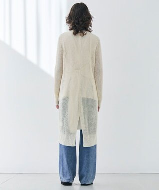BEIGE， 【洗える】OPTICAL / ペーパーヤーンVネックロングカーディガン Ecru