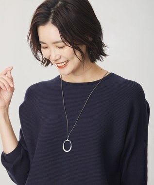 J.PRESS LADIES リバーシブル エポ リング ネックレス ネイビー系