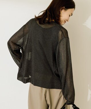 AMERICAN HOLIC シアー襟付きカーディガン Black