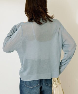 AMERICAN HOLIC シアー襟付きカーディガン Light Blue