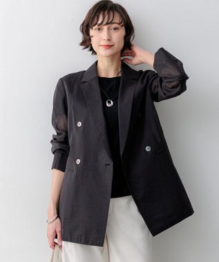 23区 【先行予約】ナイロンコットンシアーボイル ダブルジャケット