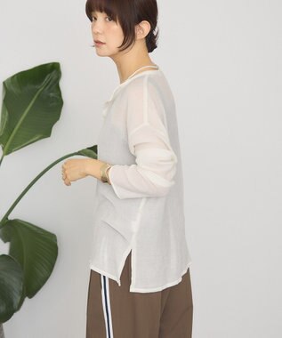 AMERICAN HOLIC 楊柳シアーブラウス Off White