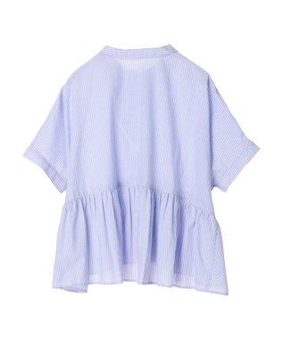 CRAFT STANDARD BOUTIQUE ペプラムブラウス Stripe Blue