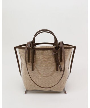 MORROW by thank 【軽量】CECILY OW 2way バッグ 1インナーSET ブラウン X N.ラフィア