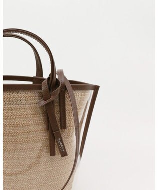 MORROW by thank 【軽量】CECILY OW 2way バッグ 1インナーSET ブラウン X N.ラフィア