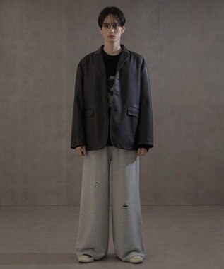 WEGO PUシングルテーラードジャケット ブラック