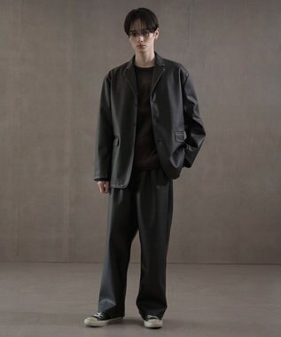 WEGO PUシングルテーラードジャケット ブラック