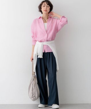 23区 【先行予約】LIBECOリネン ベーシック シャツ ピンク系