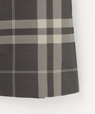 J.PRESS LADIES S ブロックチェックジャガード フレア スカート ブラック×ベージュ系