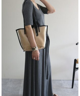 MORROW by thank 【軽量】CECILY OW 2way バッグ 1インナーSET ブラック X N.ラフィア