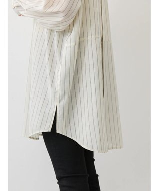 AMERICAN HOLIC イージーケア＋接触冷感　Ｗポケットシャツチュニック Stripe Ivory