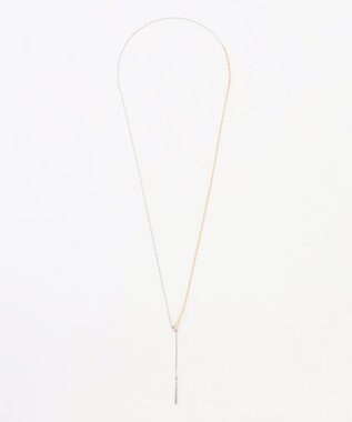J.PRESS LADIES コンビチェーン ラリエット ネックレス ゴールド×シルバー系