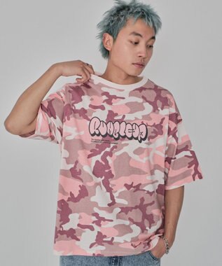 WEGO 【ユニセックス着用ITEM/MLサイズ展開】カモフラグラフィックT（SS） ピンク