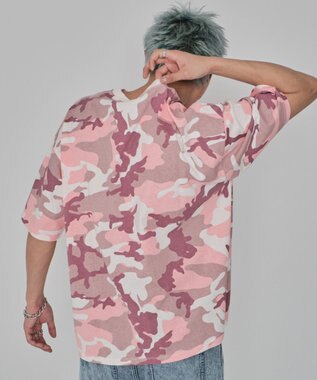 WEGO 【ユニセックス着用ITEM/MLサイズ展開】カモフラグラフィックT（SS） ピンク