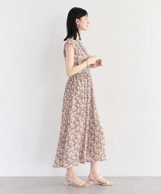 YECCA VECCA 花柄プリーツワンピース Beige