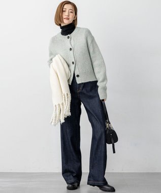 23区 【見上愛さん着用】ブラッシュドエアーウール ニット マフラー ホワイト系