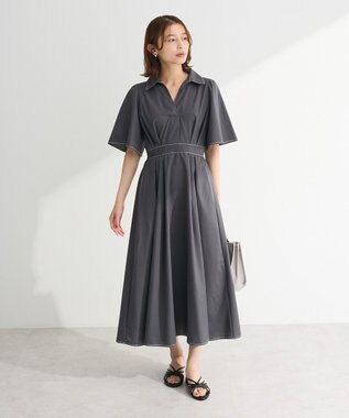 Green Parks ・ＥＬＥＮＣＡＲＥ　ＤＵＥ　スキッパーワンピース Charcoal Gray