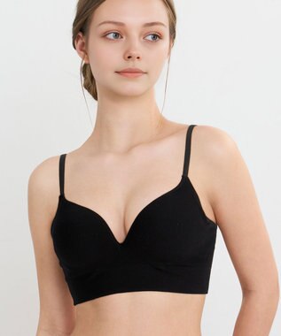 WACOAL ノンワイヤーブラ 【GOCOCi ゴコチ】 ぴったりフィット アンダー部分のズレを軽減 洗濯機洗い可能(ネット使用) ブラトップ レディース ハーフトップ CGG255 /ワコール ブラック