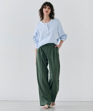 BEIGE， 【GISELe 6月号掲載】OREGANO / サマーウールタックワイドパンツ Olive