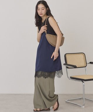 AMERICAN HOLIC レースサテンキャミワンピース Navy