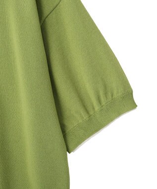 earth music&ecology バイカラーポロニット Green