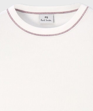 Paul Smith 【洗える】カラーステッチ リブ カットソー ホワイト