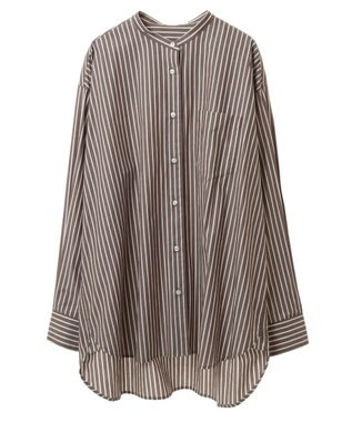 CRAFT STANDARD BOUTIQUE バンドカラーシャツ Stripe Brown