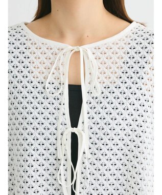 Green Parks ・ＥＬＥＮＣＡＲＥ　ＤＵＥ　２ｗａｙメッシュカーディガン Off White