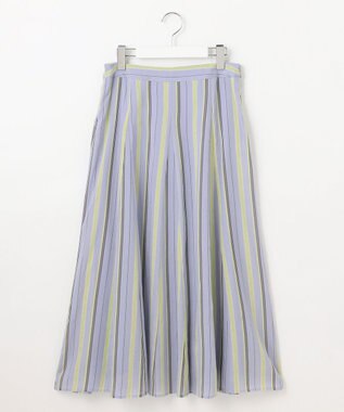 J.PRESS LADIES L 【洗える】ランダムストライプ スカート サックスストライプ系