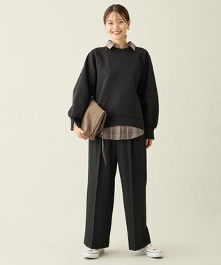 ANY ロゴ刺繍ダンボールトレーナー ブラック