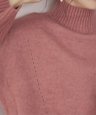 Tiaclasse L 【洗える】モックネックポインテルニットトップス ピンク