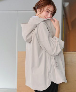 Tiaclasse ボリュームスリーブマウンテンフーディー グレージュ