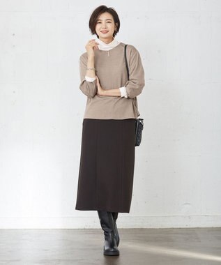 J.PRESS LADIES S タートルジャージー カットソー アイボリー系