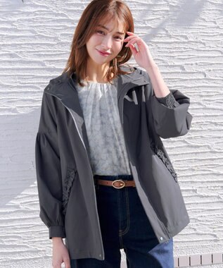 Tiaclasse ボリュームスリーブマウンテンフーディー チャコールグレー