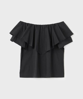 GRACE CONTINENTAL フリルオフショルトップ ブラック