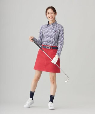 23区GOLF 【WOMEN】【吸水速乾/UVカット】ハンタードッグ柄シャツ ホワイト系5
