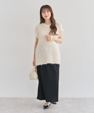 Green Parks 楽ちんＩラインリブスカート Black