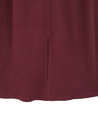 Green Parks 楽ちんＩラインリブスカート Bordeaux