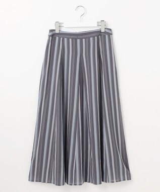 J.PRESS LADIES L 【洗える】ランダムストライプ スカート ネイビーストライプ系