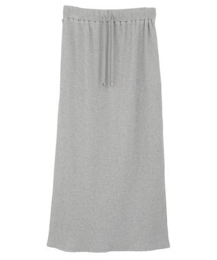Green Parks 楽ちんＩラインリブスカート Gray Mixture