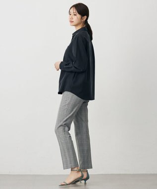 J.PRESS LADIES ピーチポプリン シャツ ブラック系