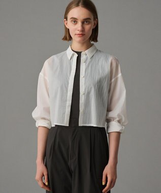 uncrave 【撥水・洗濯機洗い可】シアープルーフナイロン シャツブラウス（uncrave STANDARD） ホワイト