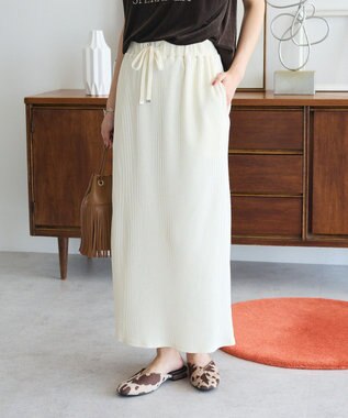 Green Parks 楽ちんＩラインリブスカート Off White