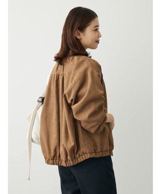 Green Parks スウェード調ギャザーブルゾン Brown